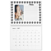  agenda met zwart pootafdrukpatroon kalender (Mar 2027)