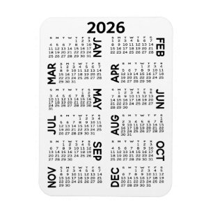 Agenda - Minimaal zwart-wit Magneet