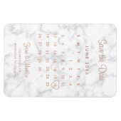 Agenda Moderne marmer Roos Gold Opslaan datum Magneet (Horizontaal)