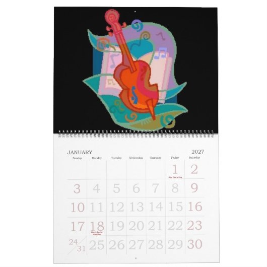 Agenda muziekinstrumenten kalender (Jan 2027)
