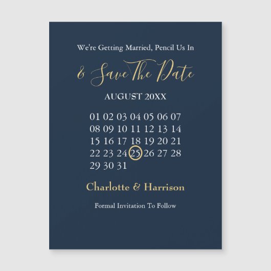 Agenda opslaan Datum 'marine Gold Editable' (Voorkant)