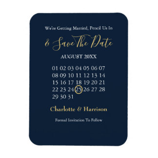 Agenda opslaan Datum 'marine Gold Editable' Magneet