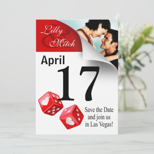 Agenda Pagina Opslaan Datum foto Las Vegas Save The Date (Staand voorkant)