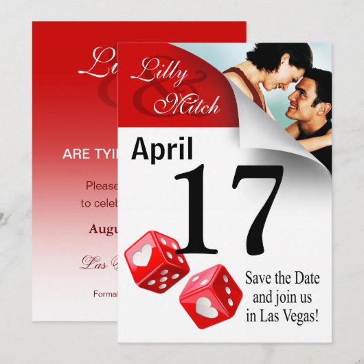 Agenda Pagina Opslaan Datum foto Las Vegas Save The Date (Voorkant / Achterkant)