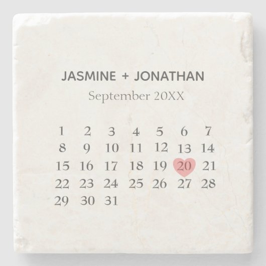 Agenda past uw speciale dag aan stenen onderzetter (Voorkant)