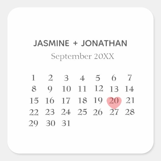 Agenda past uw speciale dag aan vierkante sticker (Voorkant)