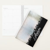 Agenda plateada personalizada con flores (Display)