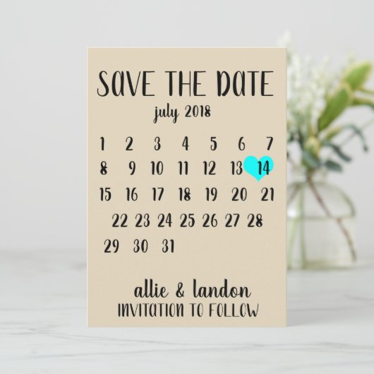 Agenda sparen de Datum Save The Date (Staand voorkant)
