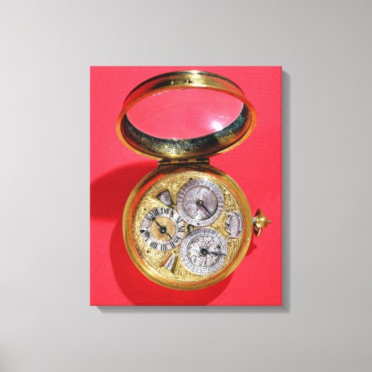 Agenda-uurwerk, c.1690 canvas afdruk (Voorkant)