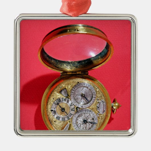 Agenda-uurwerk, c.1690 metalen ornament (Voorkant)