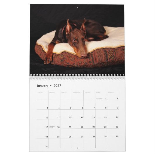 Agenda van Doberman 2012 Kalender (Jan 2027)