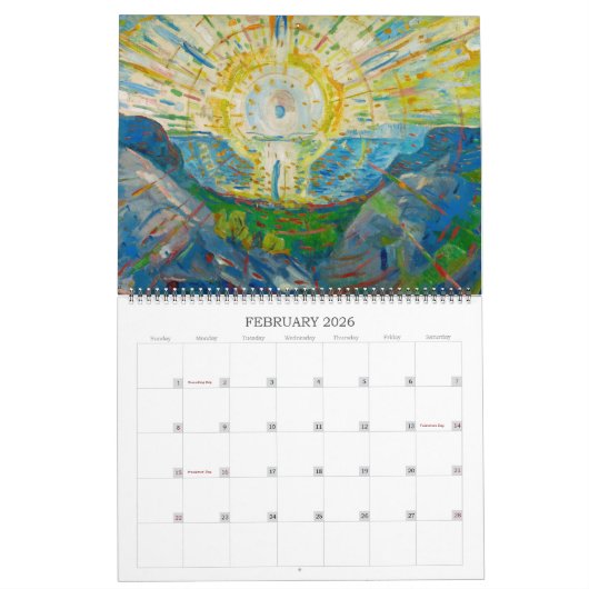 Agenda van Edvard Munch. Kalender (Feb 2026)