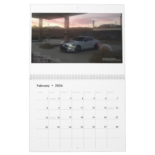Agenda van het lid van Mustang Ecoboost.NET 2018 Kalender (Feb 2026)