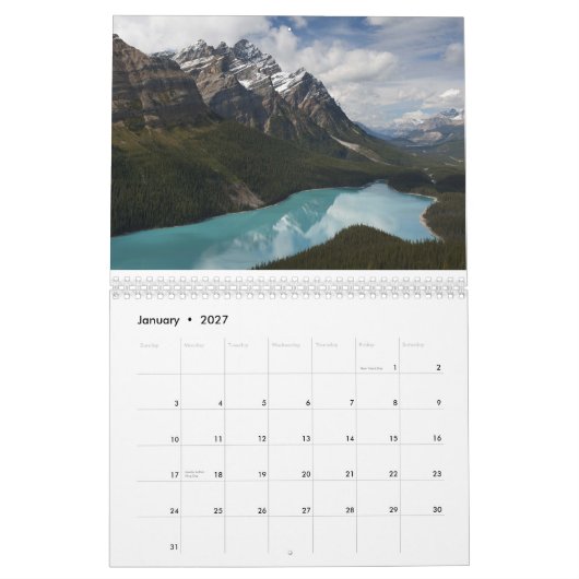 Agenda van het nationale park van Banff Kalender (Jan 2027)