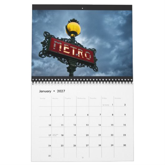 Agenda van Parijs 2014 Kalender (Jan 2027)