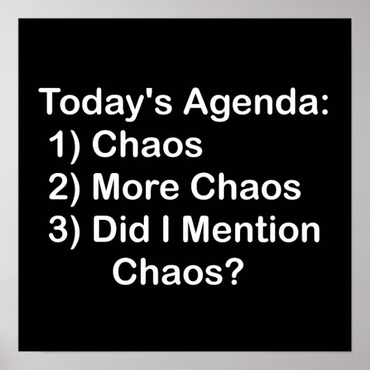Agenda van vandaag: Chaos Poster (Voorkant)