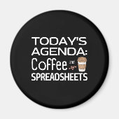 Agenda van vandaag: Koffie en spreadsheets Magneet (Voorkant)