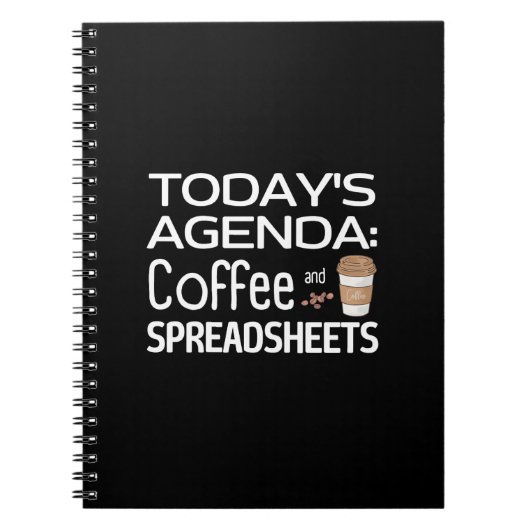 Agenda van vandaag: Koffie en spreadsheets Notitieboek (Voorkant)