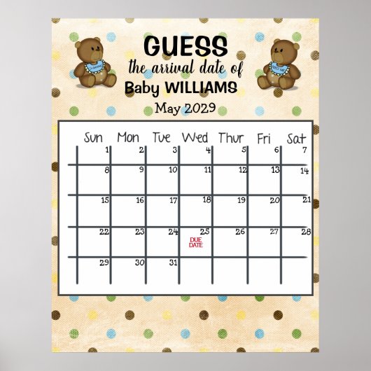 Agenda Vervaldatum met Beren Poster (Voorkant)