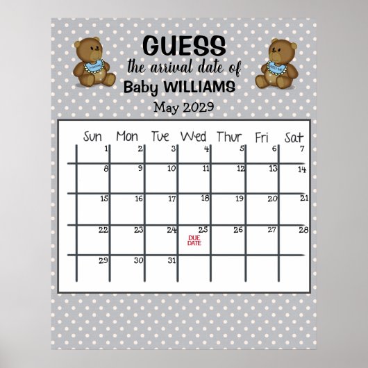 Agenda Vervaldatum met Beren Poster (Voorkant)