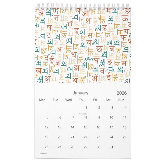 Agenda voor alfabeten kalender (Jan 2026)