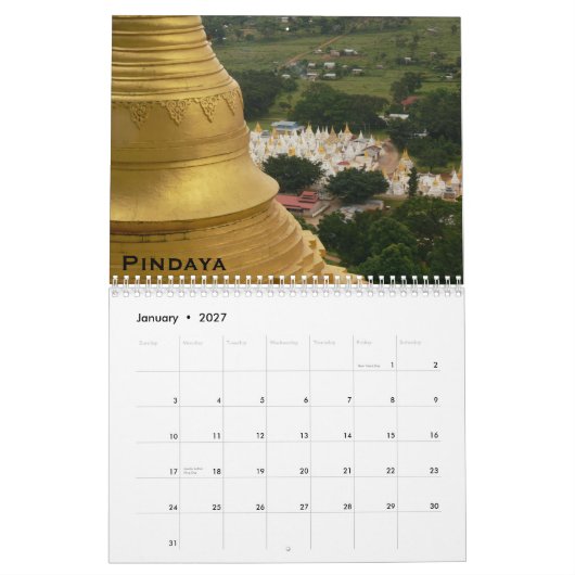 Agenda voor Birma 2010 Kalender (Jan 2027)