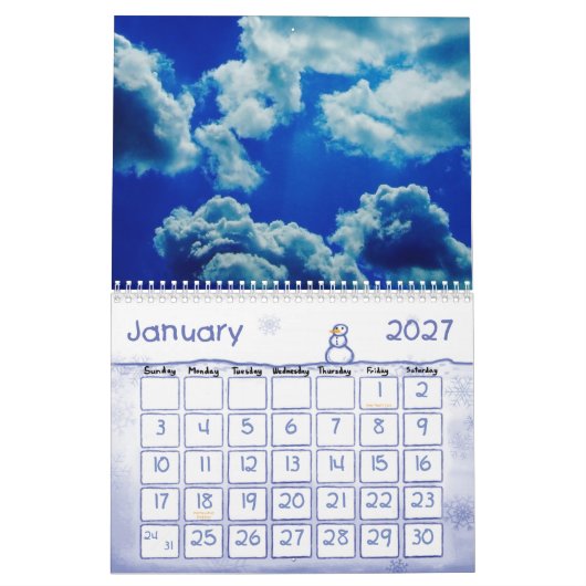 Agenda voor fotografie kalender (Jan 2027)