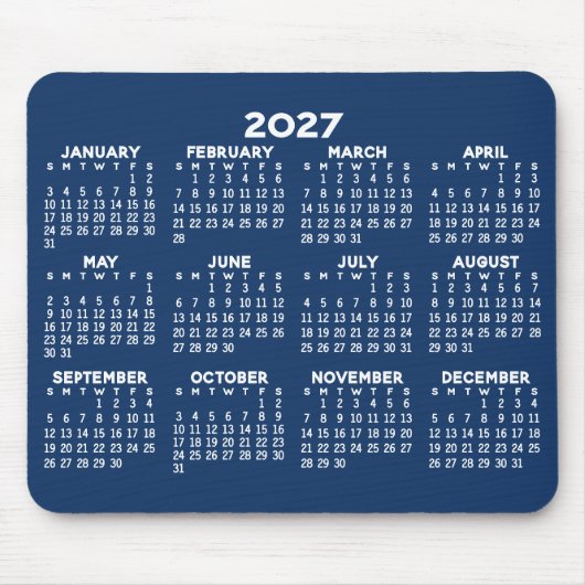 Agenda voor het hele jaar - horizontaal muismat (Voorkant)