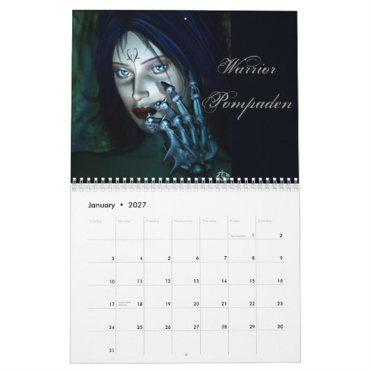 Agenda voor vrouwen kalender (Jan 2027)