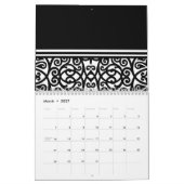 Agenda voor zwart-wit 2011 kalender (Mar 2027)