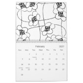 Agenda voor zwart-wit 2012 kalender (Feb 2027)