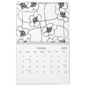 Agenda voor zwart-wit 2012 kalender (Feb 2026)