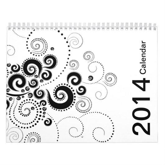 Agenda voor zwart-wit 2014 kalender (Hoes)