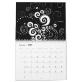 Agenda voor zwart-wit 2014 kalender (Jan 2027)