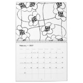 Agenda voor zwart-wit 2014 kalender (Feb 2027)