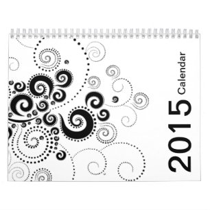Agenda voor zwart-wit 2015 kalender
