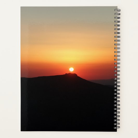 Agenda zonsondergang over de bergen (Achterkant)