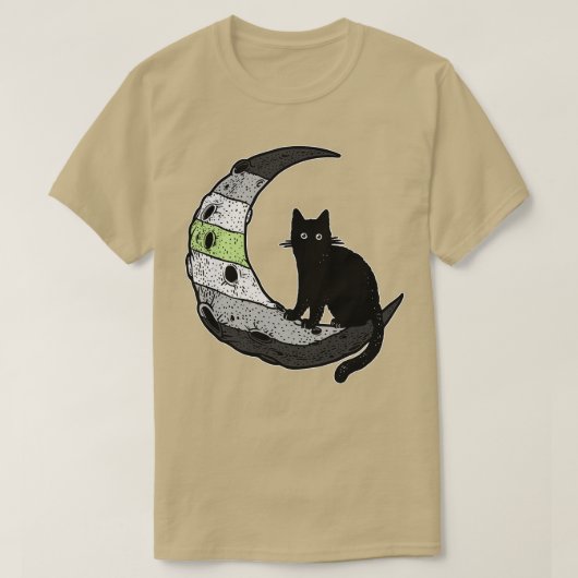Agender Cat Moon T-shirt (Design voorkant)