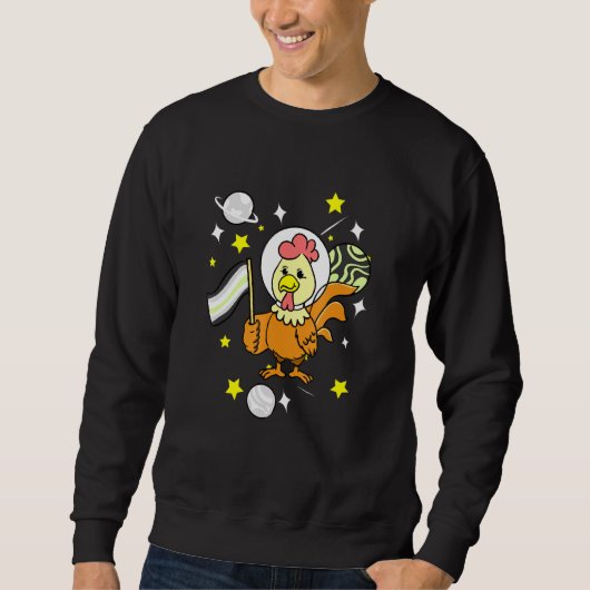 Agender Chicken in de ruimte Agender Pride Trui (Voorkant)