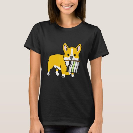 Agender Corgi Agender Pride Vlag T-shirt (Voorkant)