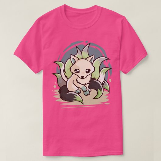 Agender Cute Kitsune T-shirt (Design voorkant)