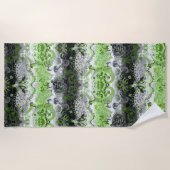 Agender Dragon Damask - Agender Pride Flag Colors Strandlaken (Voorkant)