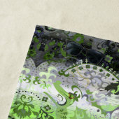 Agender Dragon Damask - Agender Pride Flag Colors Strandlaken (In situ)