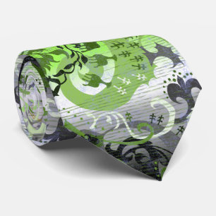 Agender dragon damask - Agender pride flag kleuren Stropdas