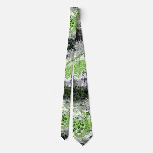 Agender dragon damask - Agender pride flag kleuren Stropdas (Achterkant)