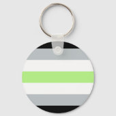 Agender Flag Keyring Sleutelhanger (Voorkant)