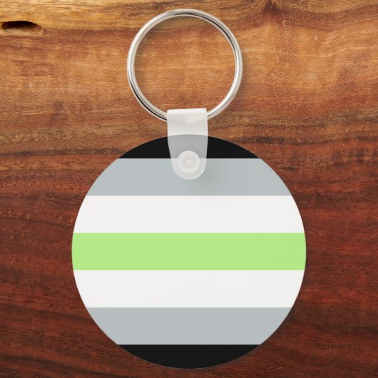 Agender Flag Keyring Sleutelhanger (Voorkant)