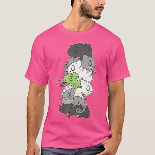 Agender Flag Pride Maand LGBTQ Agender Chameleon T-shirt (Voorkant)