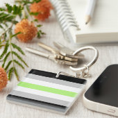 Agender Flag Sleutelhanger (Voorkant Rechts)