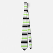 Agender Flag Striped Pride Stropdas (Voorkant)